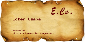 Ecker Csaba névjegykártya