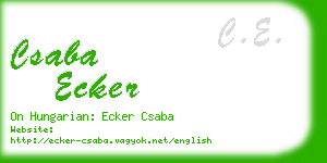 csaba ecker business card